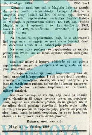 Arifagić Avdaga, Babić Nazif SL 11 11 1898
