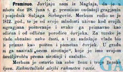 Suljaga Sirbegovic Bosnjak 1902